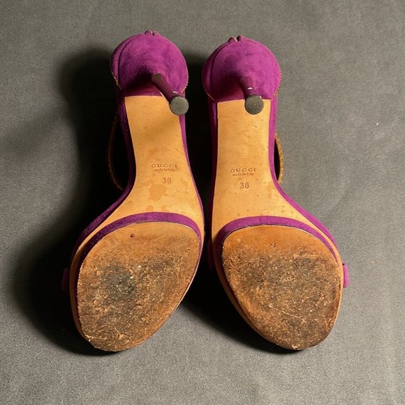 Gucci Suede and Python Sandals - Picture 9 of 17